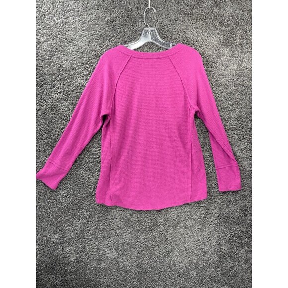 Wildfox Haley Brushed Short Sweater Womens Small Pink Solid V-Neck Raglan SLeeve - Picture 2 of 13